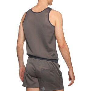Parke & Ronen Gray Mesh Tank Size L